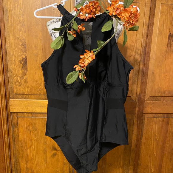 Daci High Neck Plunge Mesh Cutout Swimsuit - Picture 2 of 8